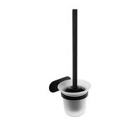 Ambrosya - Porte-Balai WC sans Perçage - Porte-Balais WC Brosse WC à Coller (Acier Inoxydable (Noir))