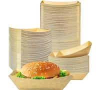 AMD Nexus Lot de 100 assiettes en papier kraft Assiettes de service recy s Boîtes jetables pour frites, hamburgers, barbecues, fêtes