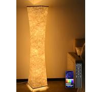 Amdelne Lampadaire Salon Dimmable RGB Moderne, Smart avec Télécommande, Lampe d'Angle en Tissu pour Chambre, Salle de Jeux, Salle à Manger