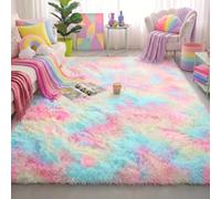 Amdrebio Tapis Arc-en-Ciel Licorne Pastel pour Chambre d'enfant 10,2 x 15,2 | Tapis moelleux à poils longs en peluche douce, pour chambre d'enfant, salle de classe, salle de jeux, dortoir