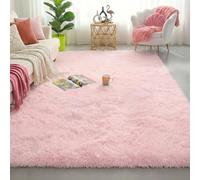 Amdrebio Tapis Pelucheux à Poils Longs pour Chambre de Fille et Salon - Tapis Rose, Décoration Mignonne pour Bébé - 1,2 x 1,8 m