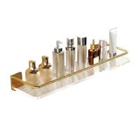 Ameble Étagères flottantes en Acrylique sans perçage, Support Mural, étagères de Douche Transparentes pour Salle de Bain, Cuisine, Chambre à Coucher, Forte Tenue étanche, 15, 75 Pouces