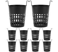 Ameble Lot de 10 Supports pour Plantes Aquatiques, Pots hydroponiques avec Crochet, paniers de 7, 6 cm en Plastique à Mailles ajourées pour Plantes Aquatiques, Jardinage sur Balcon, Herbes aromatiqu
