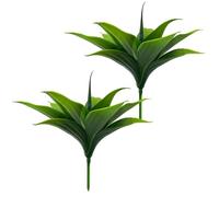 Ameble Lot de 2 Grandes Plantes d'agave artificielles de 30, 5 cm, Feuilles réalistes dégradées Vert et d'orange, Fausse Agave pour décoration intérieure et extérieure, sans Entretien, Vert