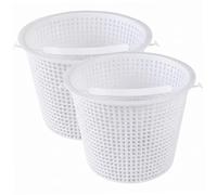 Ameble Lot de 2 paniers d'écumoire lestés pour Piscine - Compatible avec SP1070, Remplacement de Filtre enterré, Panier d'écumoire pour piscines Standard, Blanc, 7 Pouces