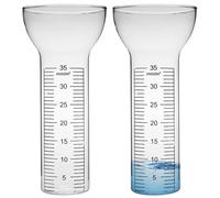 Ameble Lot de 2 Tubes de Rechange pour pluviomètre en Verre résistant au Gel avec Marques claires, pluviomètre Ouvert en Forme d'entonnoir 35 mm pour Cour, Jardin, Mesure précise l'eau Pluie