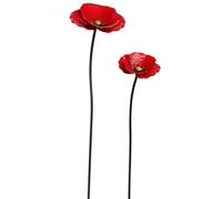 Ameble Lot de 2 Tuteurs de Jardin en métal Rouge Vif, faciles à Installer, pour décorer Votre Jardin, terrasse ou Parterre Fleurs.