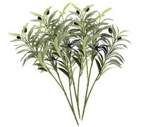 Ameble Lot de 3 Branches d'olivier artificielles réalistes de 40 cm pour vases, tiges Verdure en Faux Olivier avec Fruits pour décoration Vase Mariage, Arrangement Floral Ferme