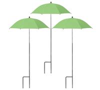 Ameble Lot de 3 parasols pour plantes d'extérieur, avec piquet, protection solaire et anti-pluie UPF 50+, pour plantes en pot et massifs de fleurs, vert.
