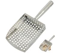 Ameble Pelle à Sable pour détection de métaux, 28 cm, en Acier Inoxydable, avec Trous de Drainage Rapide et poignée Ergonomique.