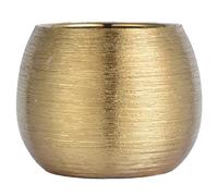 Ameble Pot de Fleurs doré, Pot de Fleurs Moderne en céramique avec Finition Or brossé pour Plantes Grasses et décoration intérieure, Vase Rond 21 cm (8, 27 Pouces), Plante, Pots en cér