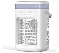 Ameble Refroidisseur d'air Mini climatiseur Ventilateur de Refroidissement Double Brume Refroidisseur par évaporation Ventilateur alimenté par USB pour Chambre Bureau Blanc