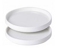 Ameble Soucoupes pour Pots de Fleurs, Lot de 2 soucoupes pour Pots Fleurs, Plateaux d'égouttage pour Plantes en céramique qualité supérieure, Blanc, 13, 8 cm (5, 43 Pouces)