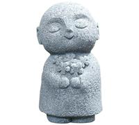 Ameble Statue de Bouddha d'intérieur, Petite Statue de Bouddha en prière avec des Fleurs, décoration Zen pour Bureau à Domicile, Jardin Japonais d'intérieur, p