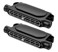 Ameble Ventilateur de siège de voiture, lot 2 ventilateurs voiture pour bébé, appui-tête turbo à 3 vitesses, AC avec interrupteurs indépendants, alimenté par USB Type-C pour banquette arrière (noir)