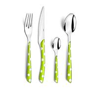 Amefa 2234AGPA10D01 Eclat Couverts de table/valisette 6 personnes Acier Inoxydable/Bi-Injection Abs+San Vert 14 x 7,5 x 24,5 cm