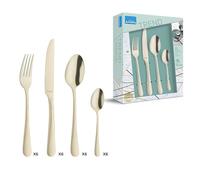 Amefa Austin - Ménagère 24 pièces Champagne | Ménagère 24 couverts pour 6 personnes, Champagne mat, Inox 18/0, Épaisseur 2,5 mm, Ne passe pas au lave-vaisselle