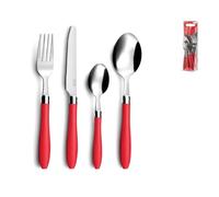 Amefa Ensemble De Couverts, Acier Inoxydable, 16 Pièces, 8x6x27 Cm Rouge Gris