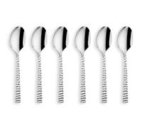 Amefa FELICITY Lot de 6 cuillères à expresso martelées de qualité supérieure, en acier inoxydable, 18/0, passent au lave-vaisselle