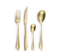 AMEFA Instinct Couverts de table Pour 4 personnes, 16 pces Doré/Champagne | Coffret 16 couverts pour 4 personnes, Acier inox 18/0, Finition PVD Champagne, Lavage à la main recommandé