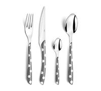 AMEFA - Ménagère 16 couverts de table pour 4 personnes - Eclat Pois - Acier inoxydable 18/0, Finition Brillante - Gris