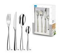 Amefa Opus - Ménagère 24 pièces pour 6 personnes | Ménagère 24 couverts pour 6 personnes avec couteaux à steak, Inox 18/10, Finition brillante, Épaisseur 3,5 mm