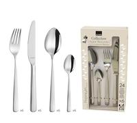 AMEFA Phoenix Ménagère 24 couverts acier recyclé Pour 6 personnes, Inox | Ménagère 24 couverts de table pour 6 personnes, Compatible lave-vaisselle, Acier inoxydable 18/0, Finition Miroir