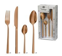 AMEFA Square Ménagère 16 couverts Acier Inox PVD Pour 4 personnes, Cuivre | Ménagère 16 couverts pour 4 personnes, Acier inox 14/0, Finition PVD Cuivre, Lavage à la main recommandé