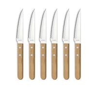 Coffret de 6 Couteaux Steak Pizza bois micro-dentée Amefa