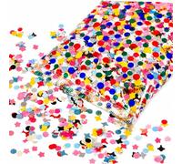Ameisenkeks® 100 g de confettis en papier multicolores - Confettis de table colorés pour anniversaire, mariage, fête et carnaval - Confettis décoratifs ronds et en forme d'étoile en papier