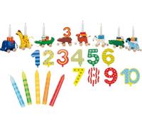Ameisenkeks ® Goki Caravache d'anniversaire + chiffres supplémentaires + 10 bougies à rayures