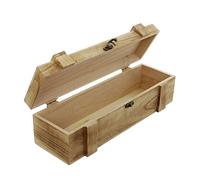 Amelex 67 Coffret en Bois pour Une Bouteille, Ton Brun, Fermeture en Métal, 36 x 12 x 11 cm