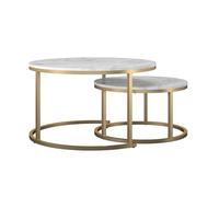 Amelia Tables basses gigognes marbre blanc