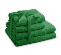 AmeliaHome Amari Lot de 2 Serviettes de Toilette 50 x 100 cm et 2 Serviettes de Bain 70 x 140 cm 100% Coton Absorbant Vert