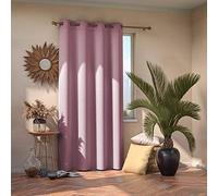 AmeliaHome Blackout Rideau occultant à œillets 140 x 245 cm Rose 1 pièce Rideau décoratif Opaque pour fenêtre