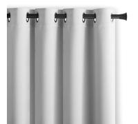 AmeliaHome Blackout Rideau occultant en Polyester Blanc avec œillets 140 x 175 cm