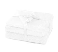 AmeliaHome Couverture Douillette 130 x 180 cm - Délicat matelassé - Aspect Peau d'agneau - Shleepy - Blanc