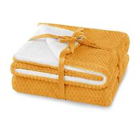 AmeliaHome Couverture Douillette 130 x 180 cm - Délicat matelassé - Aspect Peau d'agneau - Shleepy - Orange