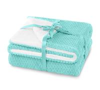 AmeliaHome Couverture Douillette 170 x 210 cm - Aspect Peau d'agneau Sherpa - Turquoise