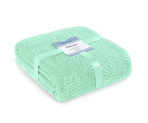 AmeliaHome Couverture Douillette 220 x 240 cm - Matelassage délicat - Aspect Peau d'agneau - Shleepy - Menthe poivrée