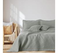 AmeliaHome Couvre-lit 170 x 210 cm - Double Face - Matelassage Ultrasonique - Polyester Ophélia - Gris