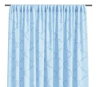 AmeliaHome Delva Rideau 140 x 270 cm 1 pièce Semi-Transparent avec Galon fronceur Bleu Clair