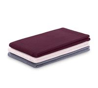 AmeliaHome Lot de 3 torchons de Cuisine en Coton gaufré 50 x 70 cm Violet Rose poudré Rose
