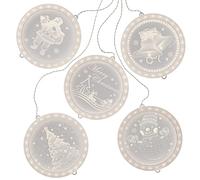 AmeliaHome Lot de 5 guirlandes lumineuses à LED en acrylique - Décoration de Noël - Décoration de Noël ronde