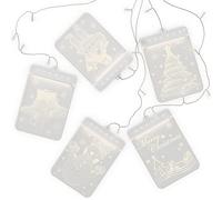 AmeliaHome Lot de 5 guirlandes lumineuses LED en acrylique - Décoration de Noël rectangulaire - Décoration de Noël