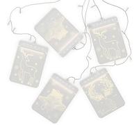 AmeliaHome Lot de 5 guirlandes lumineuses LED en acrylique - Décoration de Noël rectangulaire - Reindeers Mess