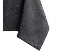 AmeliaHome Nappe de Table Effet Lotus déperlant Polyester Anthracite Gaia 60x60 cm