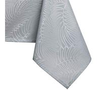 AmeliaHome Nappe de Table Effet Lotus déperlant Polyester Argenté Gaia 60x60 cm