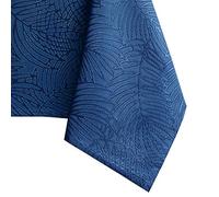AmeliaHome Nappe de Table Effet Lotus déperlant Polyester Bleu Foncé Gaia 40x40 cm
