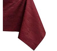 AmeliaHome Nappe de Table Effet Lotus déperlant Polyester Bordeaux Vesta 60x60 cm